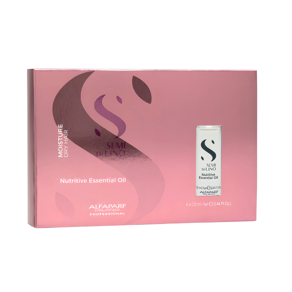 1012040033PF016421 CAJA SDL MOIST.NUTR.AMPOLLAS 6 x13 ML Ampollas Alfaparf Semi di Lino Moisture Nutritive Essential Oil hidratación profunda Luso Costa Rica