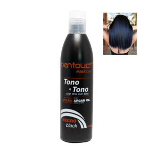 Mascarilla matizadora tono a tono Bentouch Negro Black 300g con aceite de argán para brillo y suavidad Luso Costa Rica
