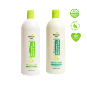 Kit Aloe Vera Natural Hair shampoo y acondicionador 1000ml profesional vegano Luso Costa Rica