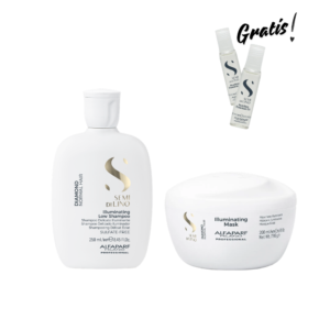 Kit Alfaparf Semi di Lino Diamond champú mascarilla y ampollas gratis Luso Costa Rica
