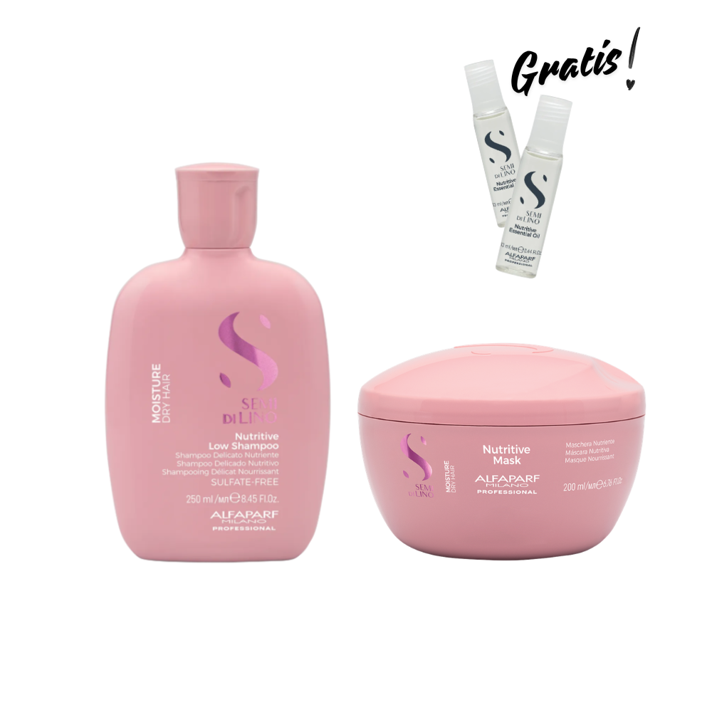 Kit Hidratación Alfaparf Moisture Champú + Mascarilla + Ampollas GRATIS Kit Alfaparf Semi di Lino Moisture champú mascarilla y ampollas gratis Luso Costa Rica
