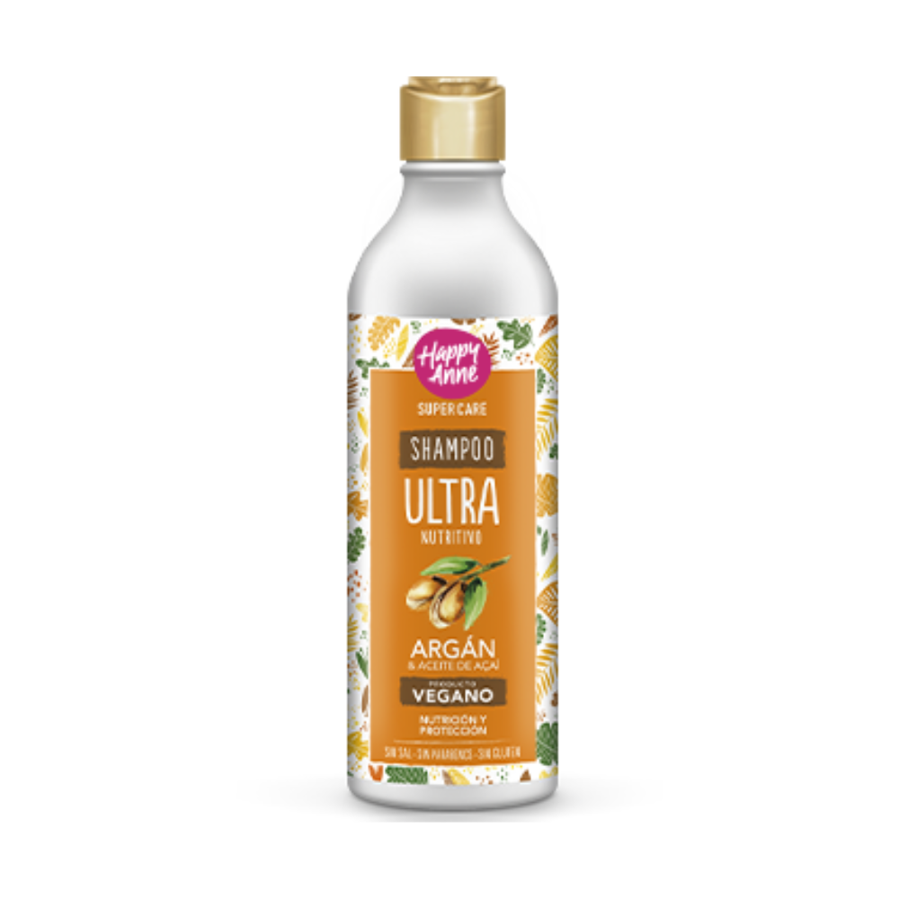Shampoo Ultra Nutritivo Happy Anne Argan y Aceite de Acai vegano sin sal Shampoo Ultra Nutritivo Happy Anne Argan y Aceite de Acai vegano sin sal