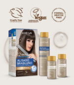Kit Alisado Brasileño Kativa Brunette Sin Formol | Para Cabello Oscuro (Hasta 12 Semanas) - Imagen 2