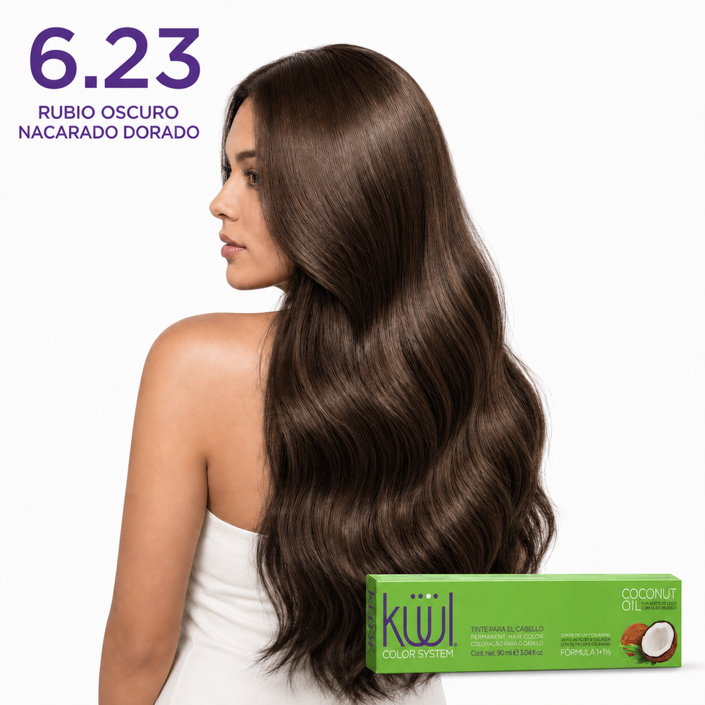 6-23-rubio-oscuro-nacarado-dorado Küül Color System 6.23 – Rubio Oscuro Nacarado Dorado 90 ml - Imagen 1