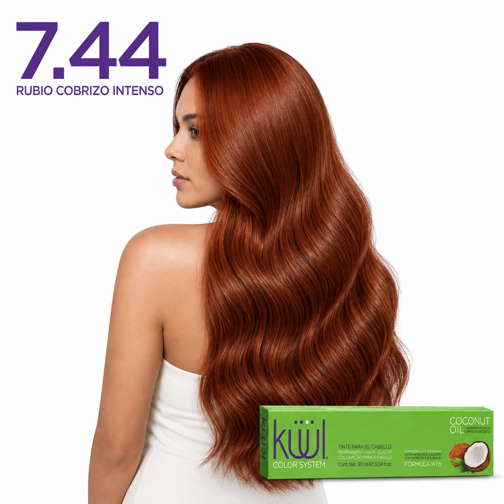7-44-rubio-cobrizo-intenso Küül Color System 7.44 – Rubio Cobrizo Profundo 90 ml - Imagen 1